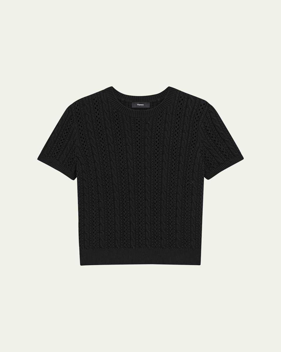 Crewneck Cable-Knit T